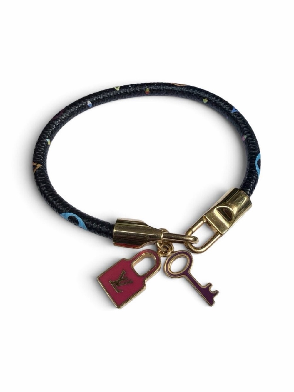 Louis Vuitton x Takashi Murakami Luck It Bracelet Black Multicolor Monogram